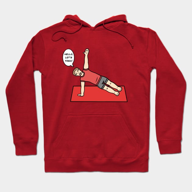 Funny yoga man Hoodie by Andrew Hau